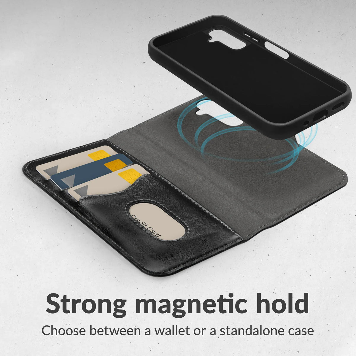 Mobilize 2In1 Magsafe Compatible Gelly Wallet Case Samsung Galaxy S25 Edge 5G Black - Essentify