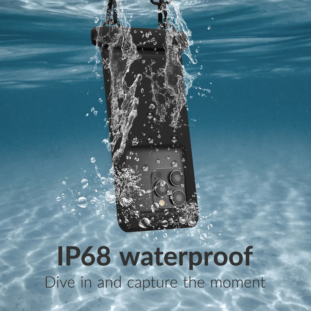 Mobilize Universal Waterproof Floating Bag Incl. Lanyard Black - Essentify