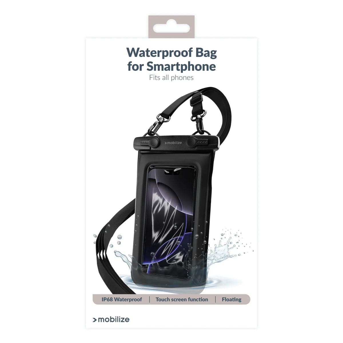 Mobilize Universal Waterproof Floating Bag Incl. Lanyard Black - Essentify