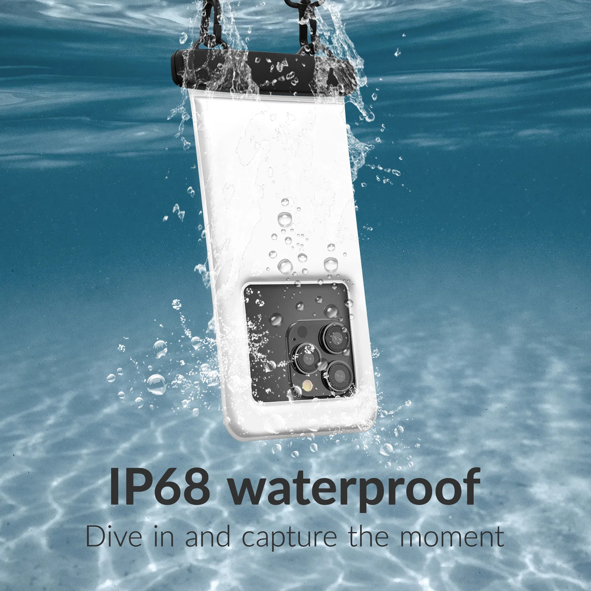 Mobilize Universal Waterproof Floating Bag Incl. Lanyard White - Essentify