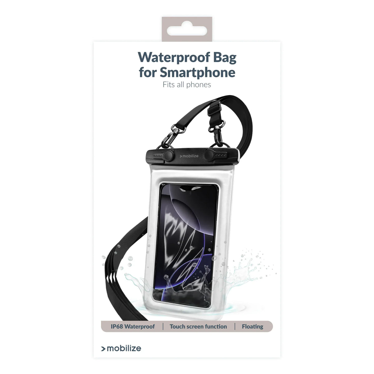Mobilize Universal Waterproof Floating Bag Incl. Lanyard White - Essentify
