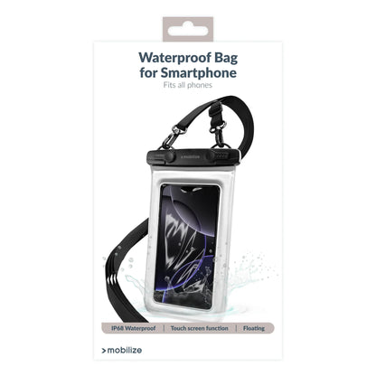 Mobilize Universal Waterproof Floating Bag Incl. Lanyard White - Essentify
