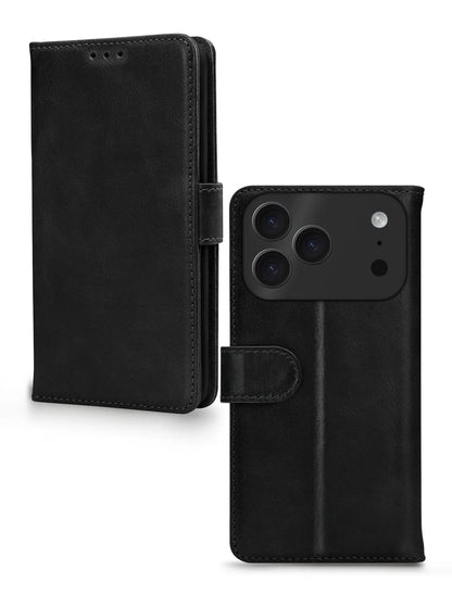 Mobilize Leather Wallet Apple Iphone 17 Pro Black - Essentify