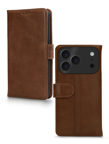 Mobilize Leather Wallet Apple Iphone 17 Pro Brown - Essentify