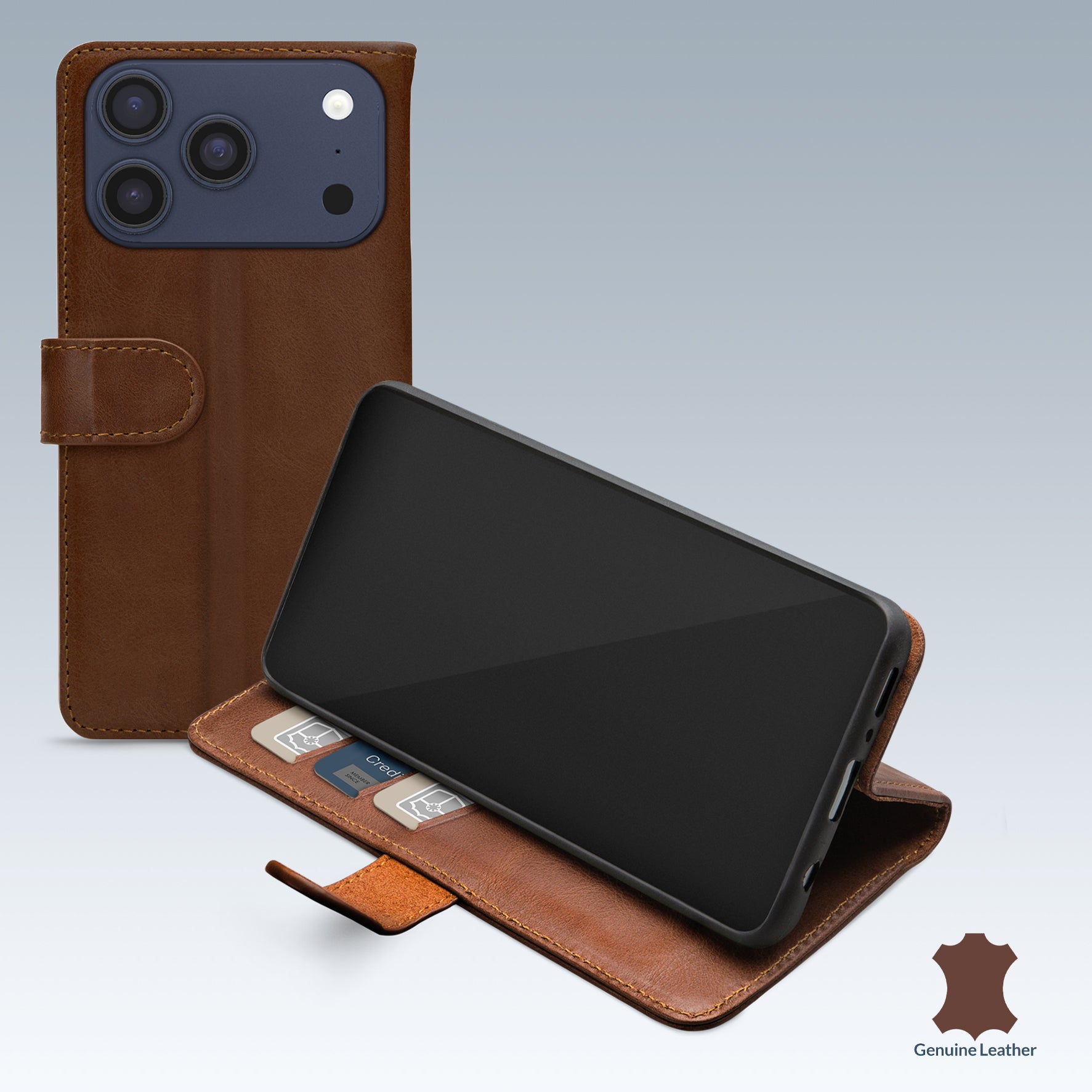 Mobilize Leather Wallet Apple Iphone 17 Pro Max Brown