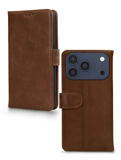 Mobilize Leather Wallet Apple Iphone 17 Pro Max Brown - Essentify