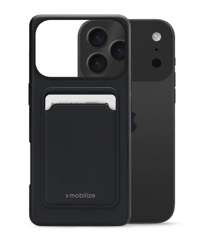 Mobilize Rubber Gelly Card Case Apple Iphone 17 Pro Matt Black - Essentify