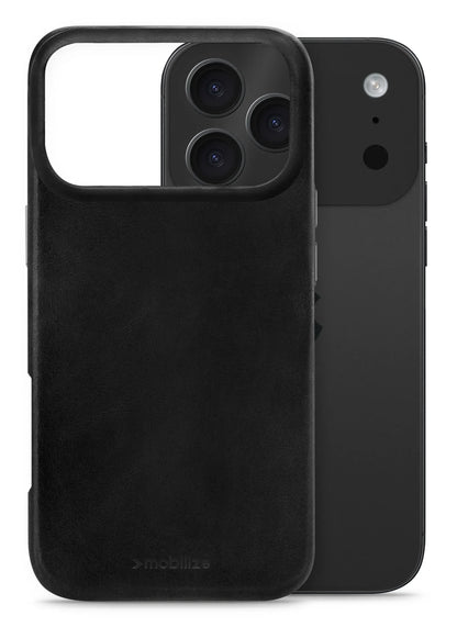 Mobilize Magsafe Compatible Premium Leather Case Apple Iphone 17 Pro Black - Essentify
