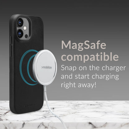 Mobilize Magsafe Compatible Premium Leather Case Apple Iphone 17 Pro Max Black - Essentify
