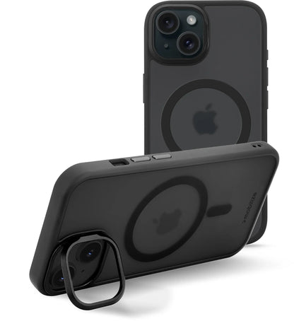 Mobilize Magsafe Compatible Hybrid Pro Case With Camera Stand Apple Iphone 13/14/15 Black - Essentify