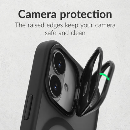 Mobilize Magsafe Compatible Hybrid Pro Case With Camera Stand Apple Iphone 13/14/15 Black - Essentify