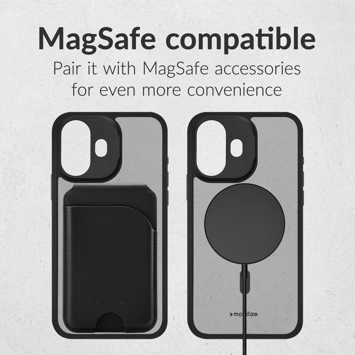 Mobilize Magsafe Compatible Hybrid Pro Case With Camera Stand Apple Iphone 13/14/15 Black - Essentify