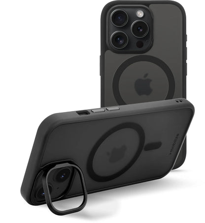 Mobilize Magsafe Compatible Hybrid Pro Case With Camera Stand Apple Iphone 15 Pro Black - Essentify