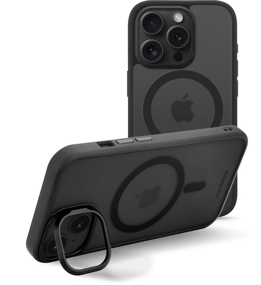 Mobilize Magsafe Compatible Hybrid Pro Case With Camera Stand Apple Iphone 15 Pro Black - Essentify