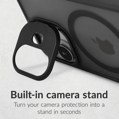 Mobilize Magsafe Compatible Hybrid Pro Case With Camera Stand Apple Iphone 16 Pro Max Black - Essentify