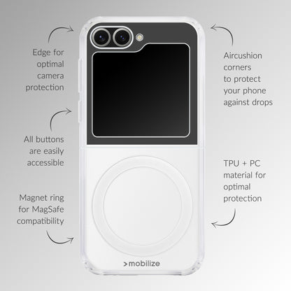 Mobilize Magsafe Compatible Naked Protection Case For Samsung Galaxy Z Flip7 Fe Clear