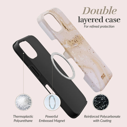 Mio By Mobilize Mio Gold Marble Magsafe Compatible For Iphone 17 Pro - Essentify