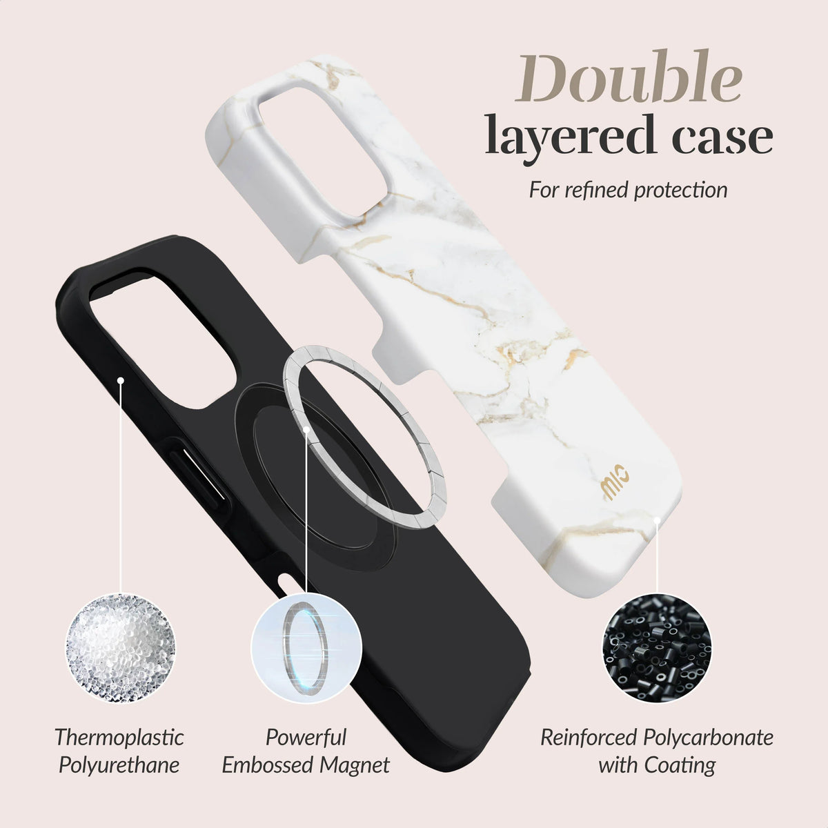 Mio By Mobilize Mio White Marble Magsafe Compatible For Iphone 17 Pro - Essentify