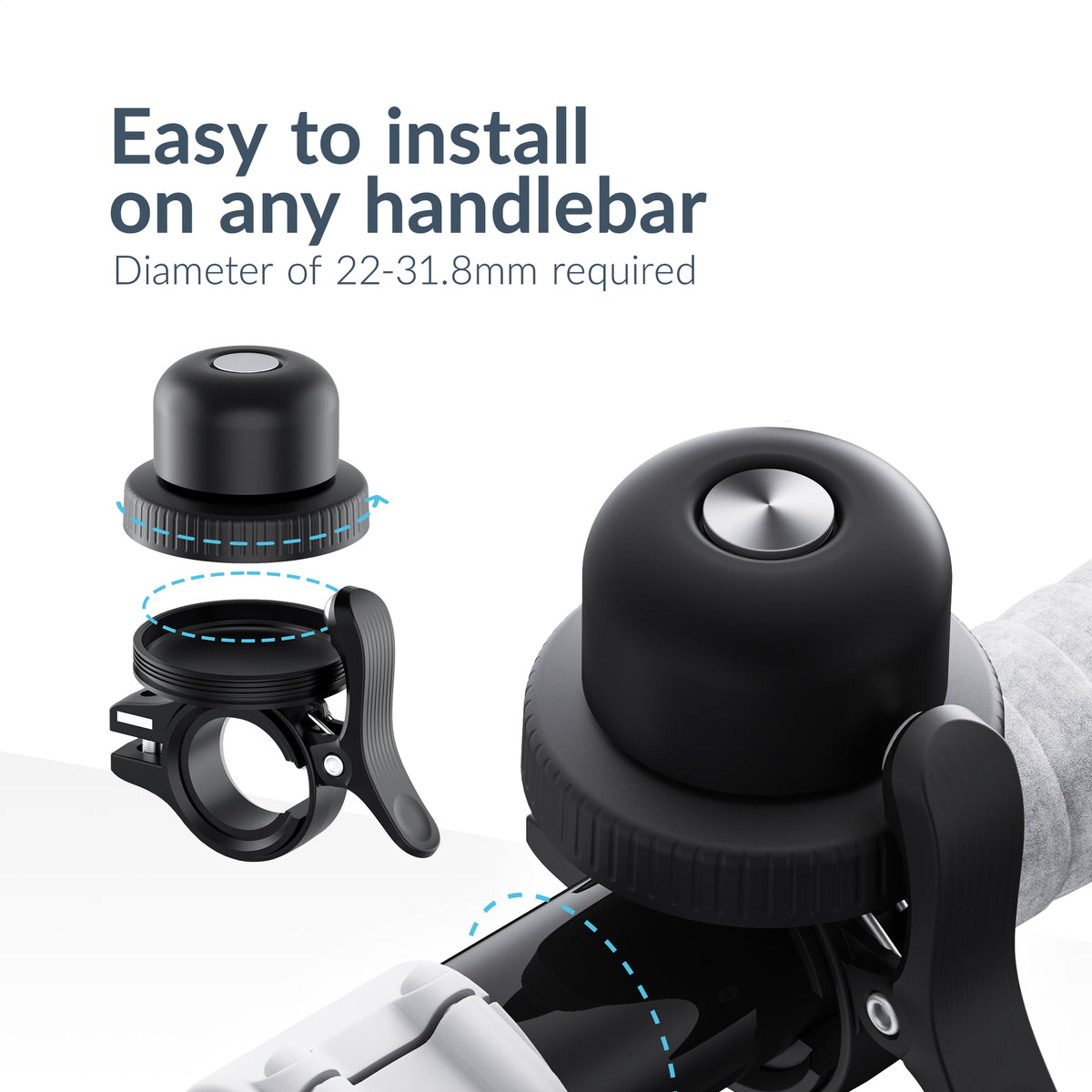 Beeep Onetag Apple Find My & Android Tracker Black & Bicycle Bell