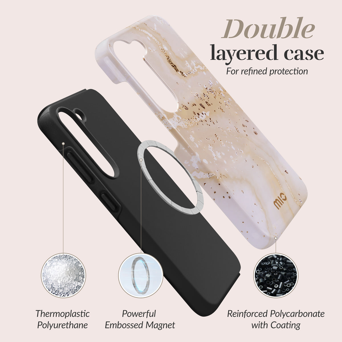 Mio By Mobilize Mio Gold Marble Magsafe Compatible For Samsung S26 5G