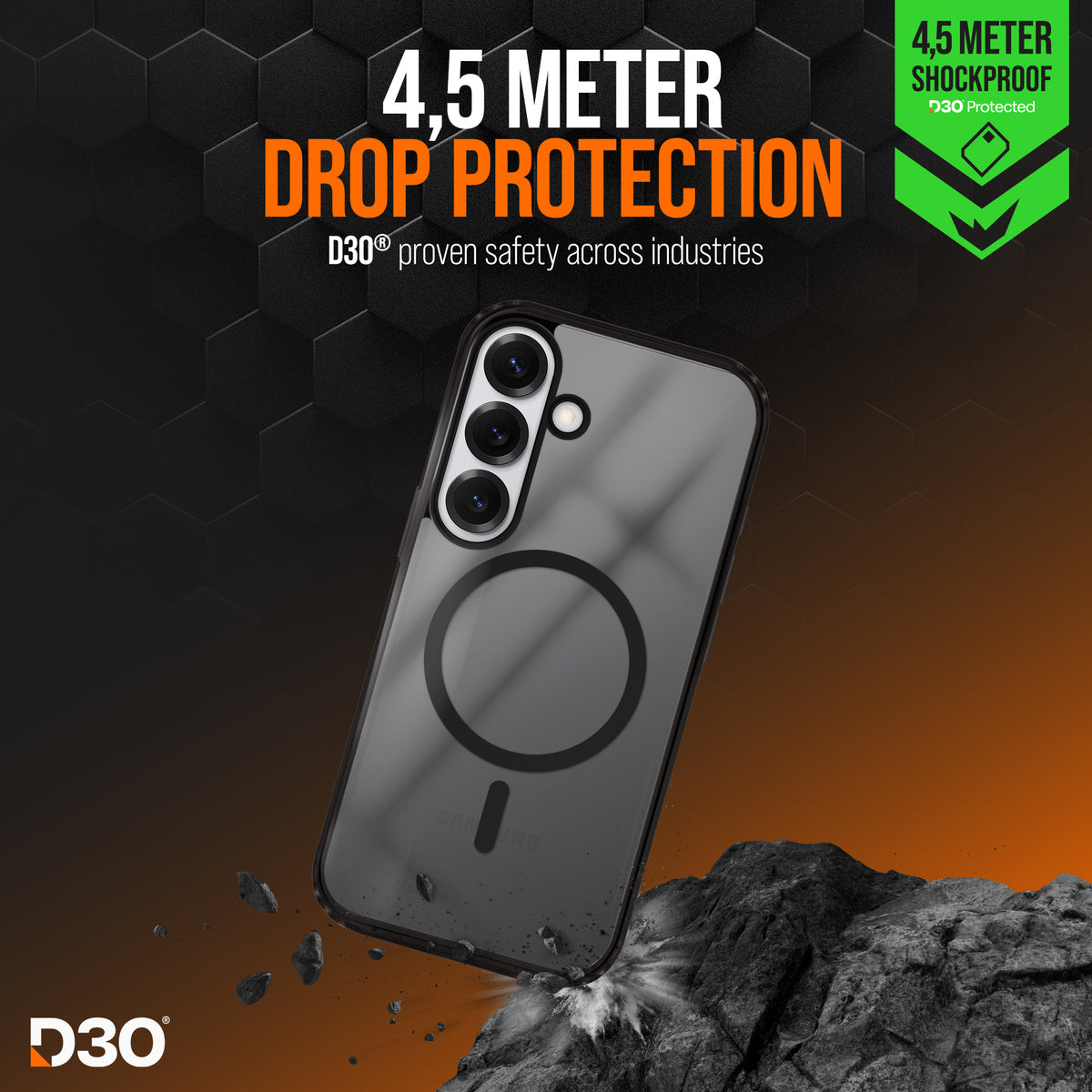 Striker X-Core - D3O Xtreme Impact Mag Case - Black - Samsung S26 5G