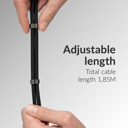 Mobilize Lanyard Nylon Cable - Usb-C To Usb-C - 1.85M - 60W Black