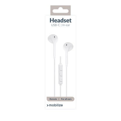 Mobilize In-Ear Stereo Headset With Remote Usb-C White