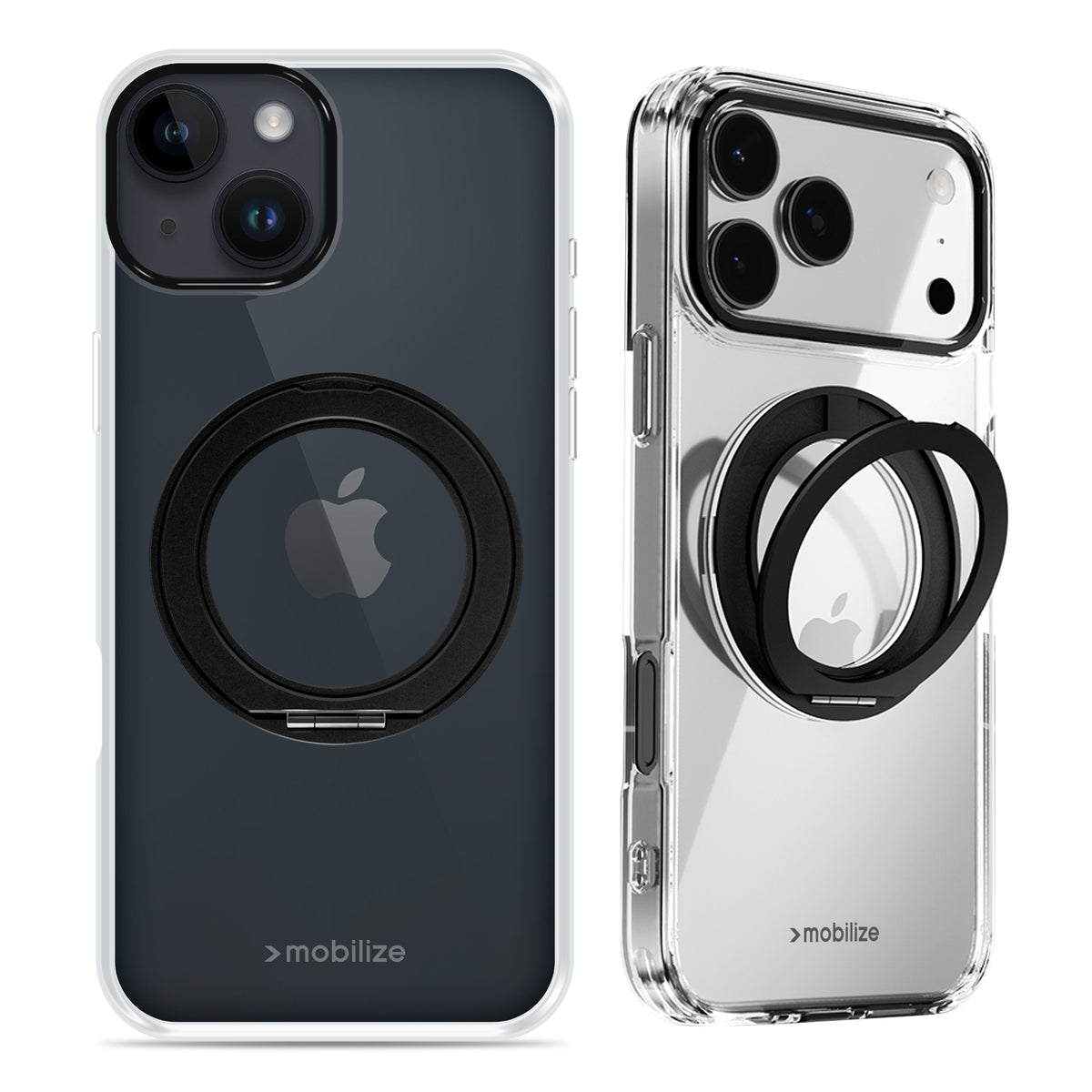 Mobilize Magsafe Compatible 360 Rotating Ring Stand Case Apple Iphone 13/14 Clear/Black