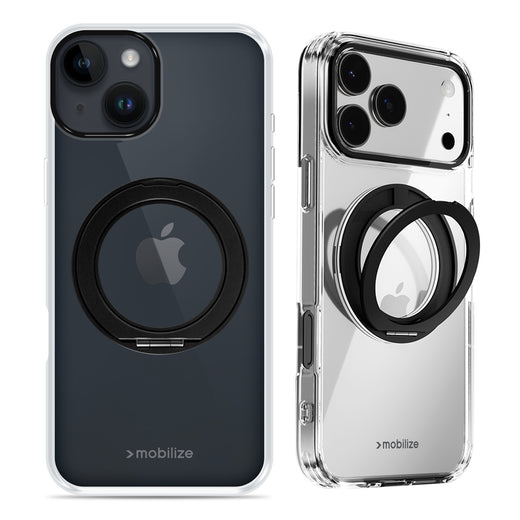 Mobilize Magsafe Compatible 360 Rotating Ring Stand Case Apple Iphone 13/14 Clear/Black
