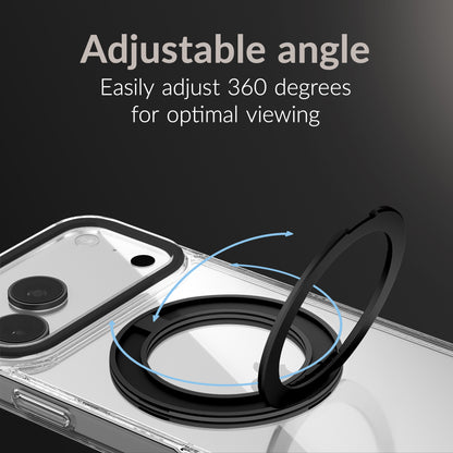 Mobilize Magsafe Compatible 360 Rotating Ring Stand Case Apple Iphone 15 Clear/Black