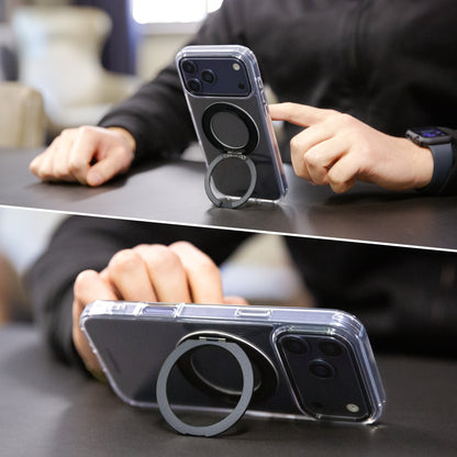 Mobilize Magsafe Compatible 360 Rotating Ring Stand Case Apple Iphone 15 Clear/Black