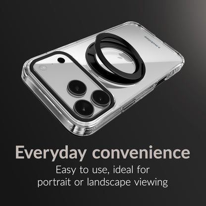 Mobilize Magsafe Compatible 360 Rotating Ring Stand Case Apple Iphone 15 Pro Clear/Black
