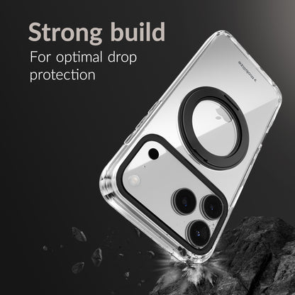 Mobilize Magsafe Compatible 360 Rotating Ring Stand Case Apple Iphone 15 Pro Max Clear/Black