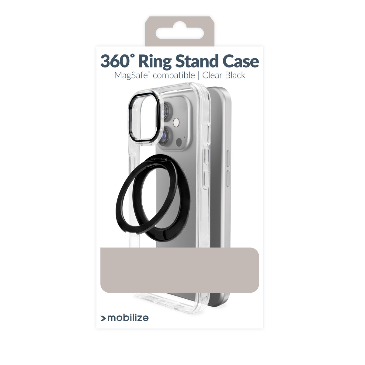 Mobilize Magsafe Compatible 360 Rotating Ring Stand Case Apple Iphone Air Clear/Black