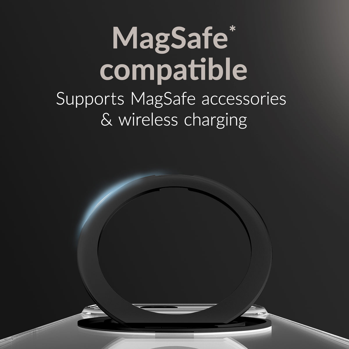 Mobilize Magsafe Compatible 360 Rotating Ring Stand Case Apple Iphone Air Clear/Black