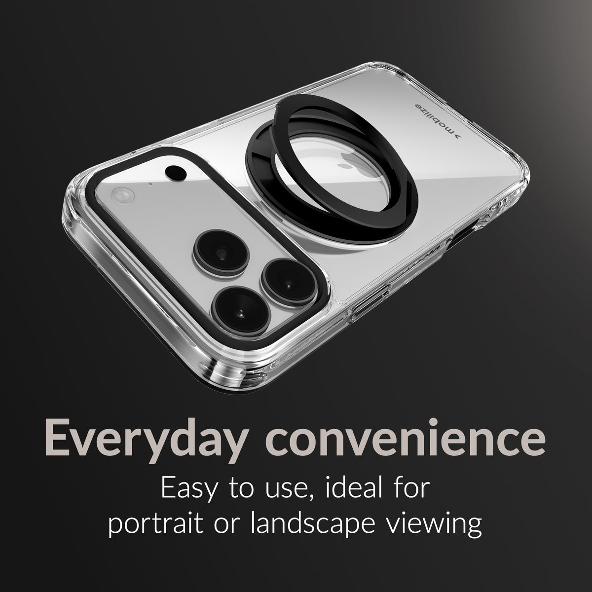 Mobilize Magsafe Compatible 360 Rotating Ring Stand Case Apple Iphone Air Clear/Black