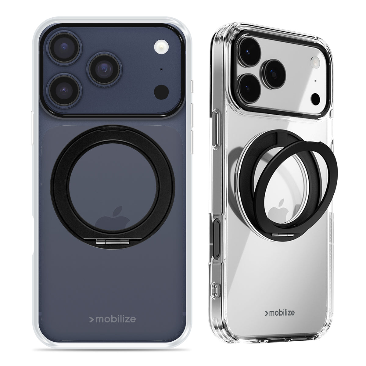 Mobilize Magsafe Compatible 360 Rotating Ring Stand Case Apple Iphone 17 Pro Clear/Black