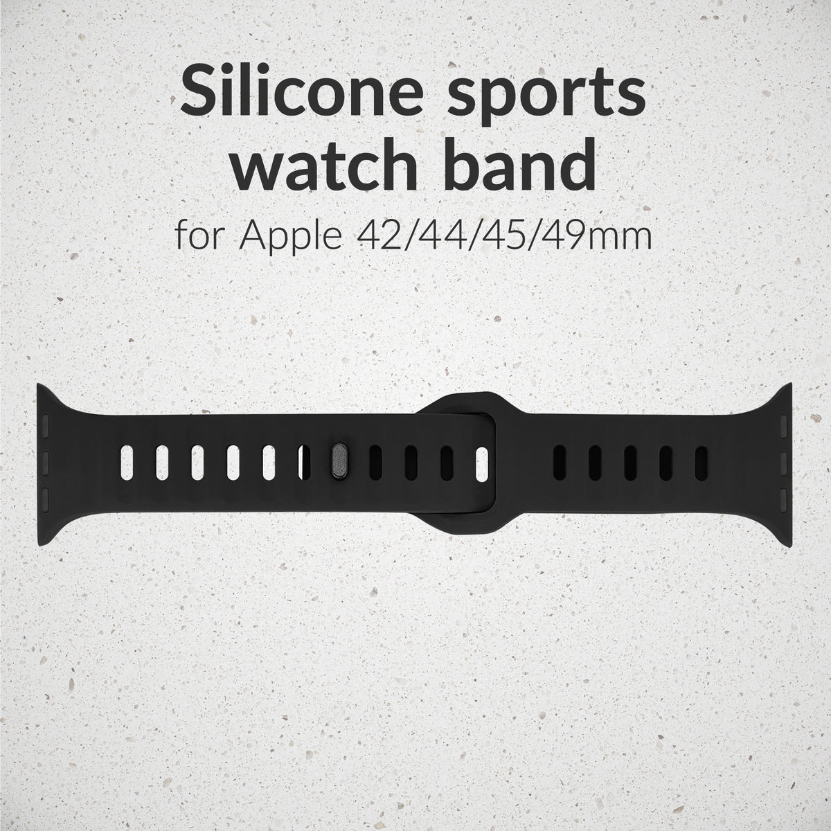 Mobilize Silicon Watch Band - Sports - For Apple 42/44/45/49Mm - Black