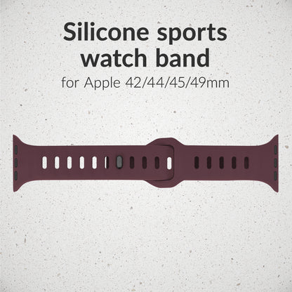 Mobilize Silicon Watch Band - Sports - For Apple 42/44/45/49Mm - Bordeaux