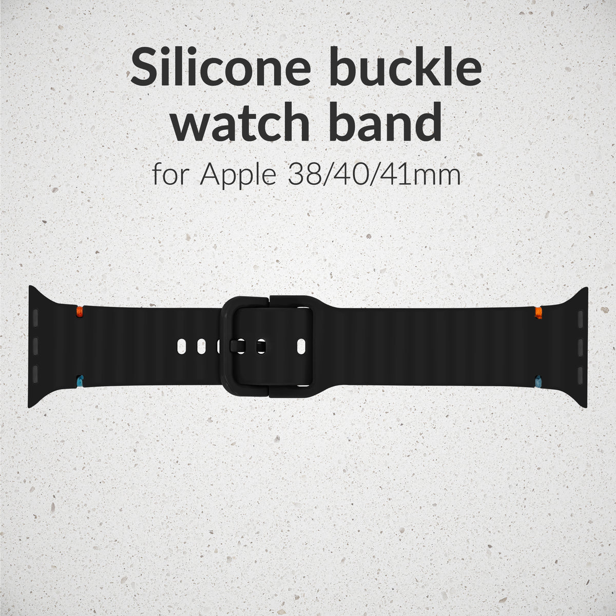 Mobilize Silicon Watch Band - Buckle - For Apple 38/40/41Mm - Black