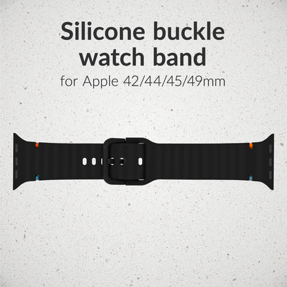 Mobilize Silicon Watch Band - Buckle - For Apple 42/44/45/49Mm - Black
