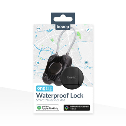 Beeep Onetag Apple Find My & Android Tracker - Waterproof Lock - Black