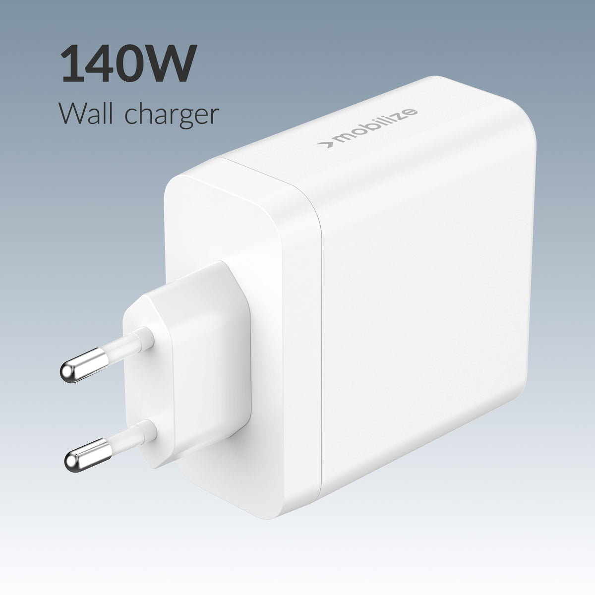 Mobilize Wall Charger 3X Usb-C + 1X Usb Gan 140W With Pd/Pps White