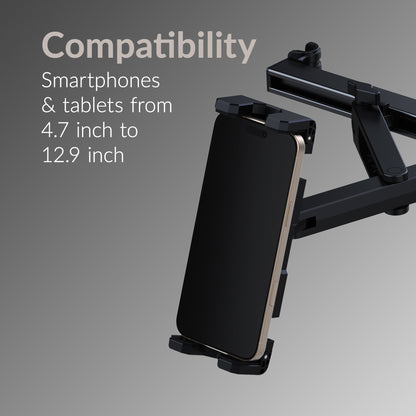 Mobilize Headrest Tablet & Smartphone Car Holder Black