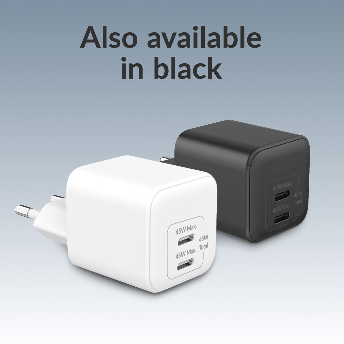 Mobilize Wall Charger 2X Usb-C Gan 45W With Pd/Pps White
