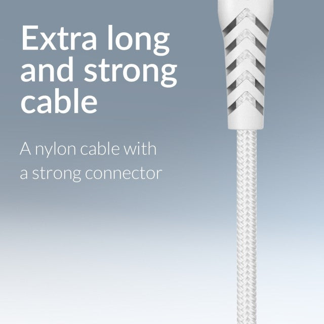 Mobilize Strong Nylon Cable Usb-C To Usb-C 2M. 60W White (Bulk)