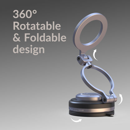 Mobilize Magsafe Compatible Phone Holder - 360° Rotatable & Foldable - Vacuum Suction - Premium Alloy