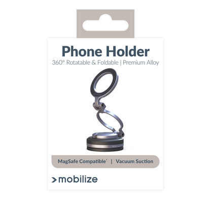 Mobilize Magsafe Compatible Phone Holder - 360° Rotatable & Foldable - Vacuum Suction - Premium Alloy