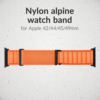 Mobilize Nylon Watch Band - Alpine - Black Connector - For Apple 42/44/45/49Mm - Orange