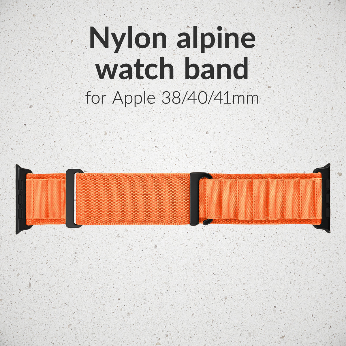 Mobilize Nylon Watch Band - Alpine - Black Connector - For Apple 38/40/41Mm - Orange